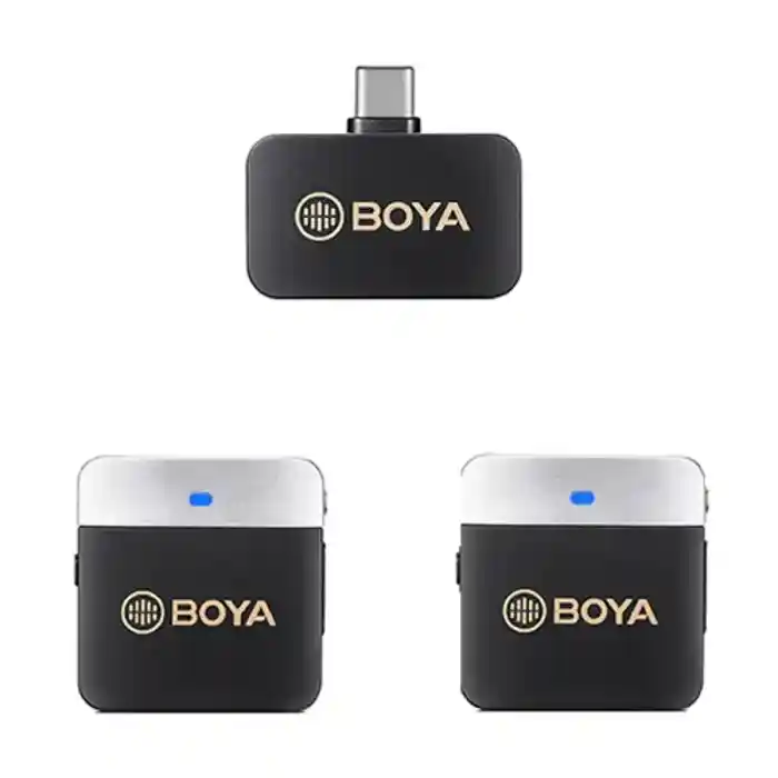 BOYA BY-M1V4 2-Person Wireless Microphone System with USB-C Connector for Mobile Devices (2.4 GHz)